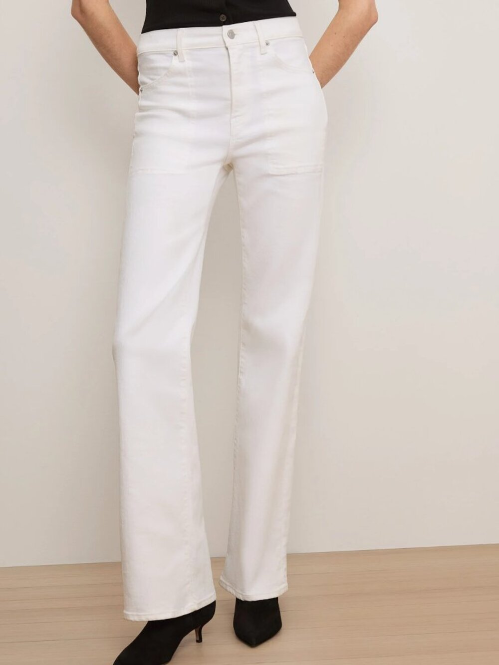 Veronica Beard - White Crosbie slim wide leg jean- Sz 27 - New w/tags